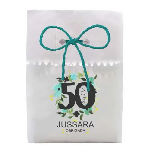 FESTAS - SAQUINHO PAPEL PERSONALIZADO. C/ FURO E CORDÃO