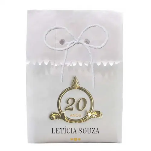 FESTAS - SAQUINHO PAPEL PERSONALIZADO. C/ FURO E CORDÃO