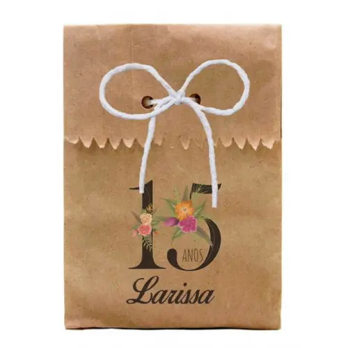FESTAS - SAQUINHO PAPEL PERSONALIZADO. C/ FURO E CORDÃO