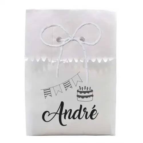 FESTAS - SAQUINHO PAPEL PERSONALIZADO. C/ FURO E CORDÃO