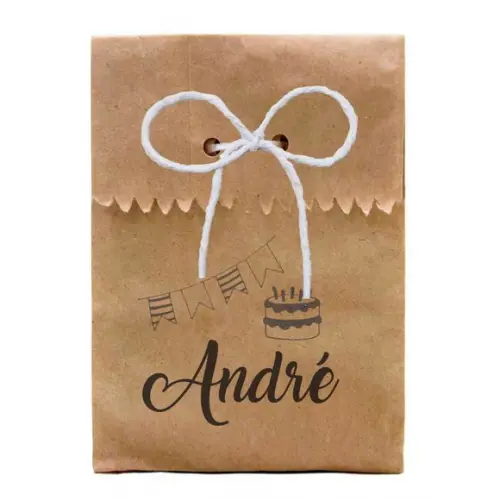 FESTAS - SAQUINHO PAPEL PERSONALIZADO. C/ FURO E CORDÃO