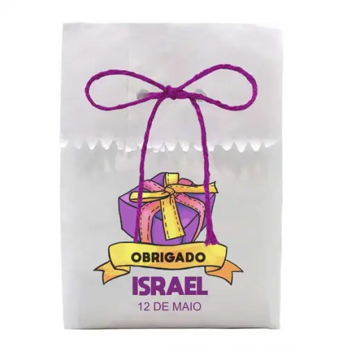FESTAS - SAQUINHO PAPEL PERSONALIZADO. C/ FURO E CORDÃO