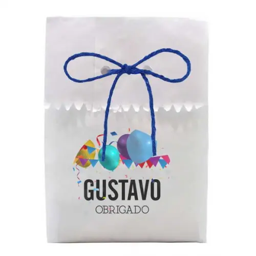 FESTAS - SAQUINHO PAPEL PERSONALIZADO. C/ FURO E CORDÃO