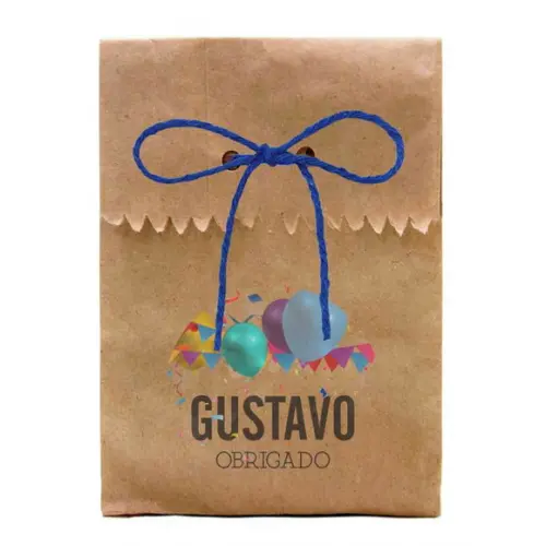 FESTAS - SAQUINHO PAPEL PERSONALIZADO. C/ FURO E CORDÃO