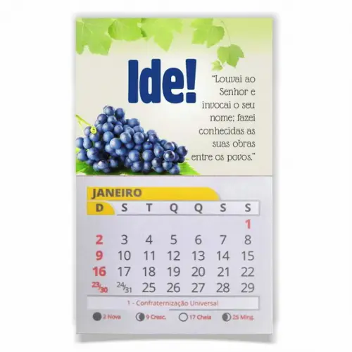 ÍMÃ DE GELADEIRA C/ CALENDÁRIO FAMÍLIA ABENÇOADA