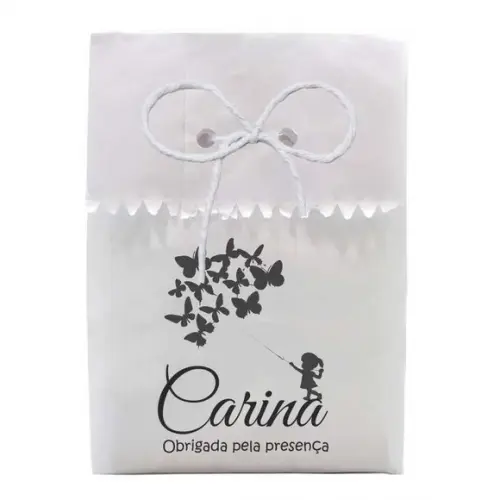 INFANTIL - SAQUINHO PAPEL PERSONALIZADO. C/ FURO E CORDÃO