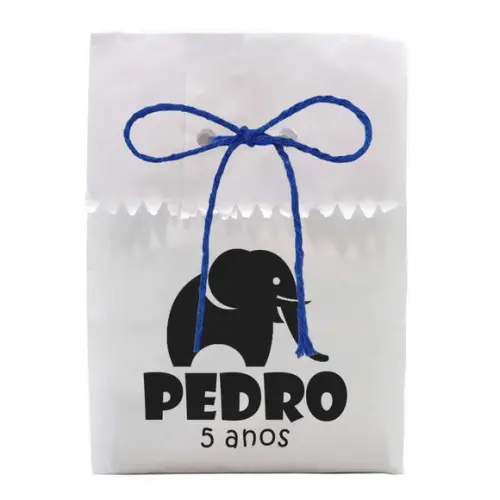 INFANTIL - SAQUINHO PAPEL PERSONALIZADO. C/ FURO E CORDÃO