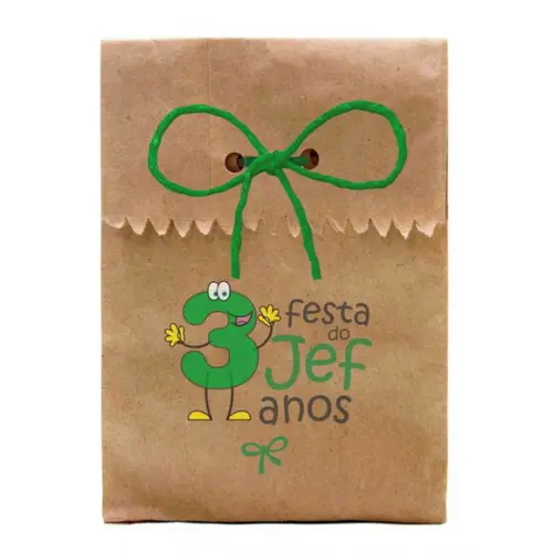 INFANTIL - SAQUINHO PAPEL PERSONALIZADO. C/ FURO E CORDÃO