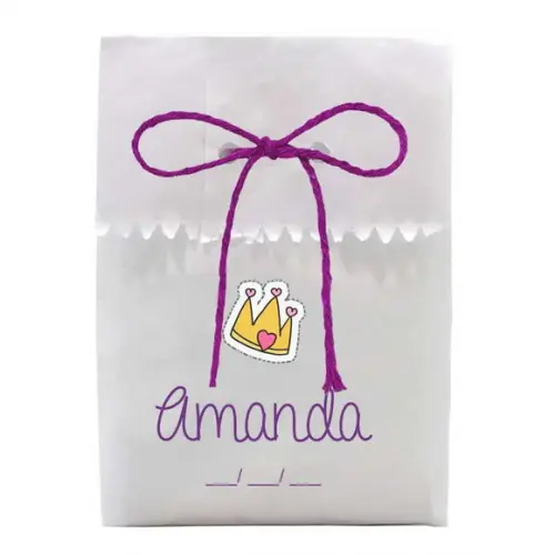 INFANTIL - SAQUINHO PAPEL PERSONALIZADO. C/ FURO E CORDÃO