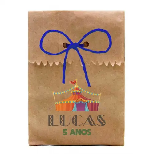 INFANTIL - SAQUINHO PAPEL PERSONALIZADO. C/ FURO E CORDÃO