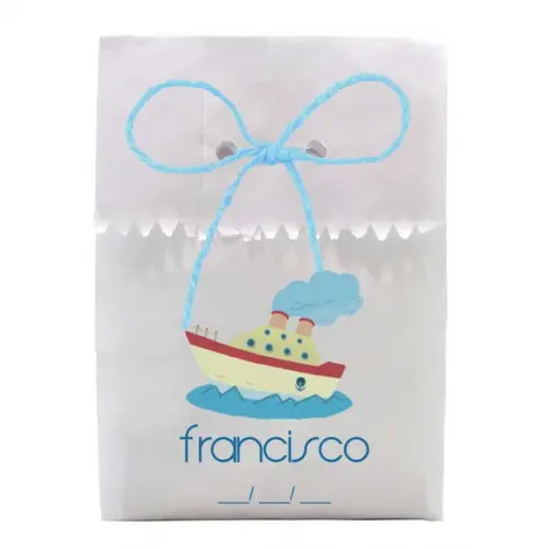 INFANTIL - SAQUINHO PAPEL PERSONALIZADO. C/ FURO E CORDÃO