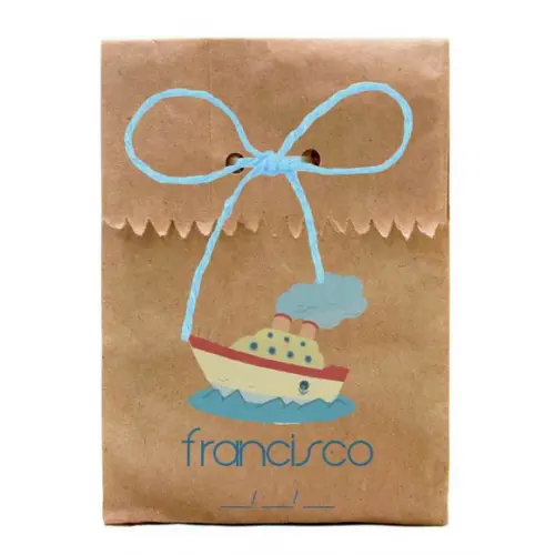 INFANTIL - SAQUINHO PAPEL PERSONALIZADO. C/ FURO E CORDÃO