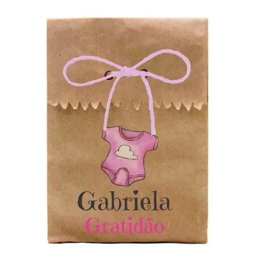 INFANTIL - SAQUINHO PAPEL PERSONALIZADO. C/ FURO E CORDÃO