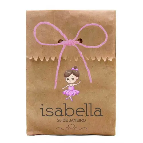 INFANTIL - SAQUINHO PAPEL PERSONALIZADO. C/ FURO E CORDÃO