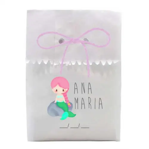 INFANTIL - SAQUINHO PAPEL PERSONALIZADO. C/ FURO E CORDÃO