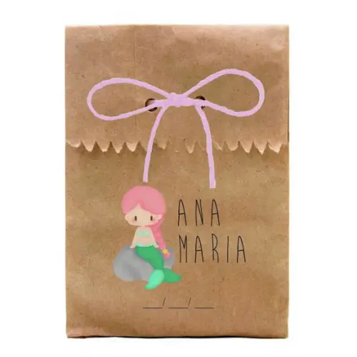 INFANTIL - SAQUINHO PAPEL PERSONALIZADO. C/ FURO E CORDÃO