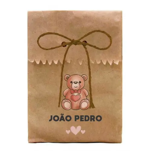 INFANTIL - SAQUINHO PAPEL PERSONALIZADO. C/ FURO E CORDÃO
