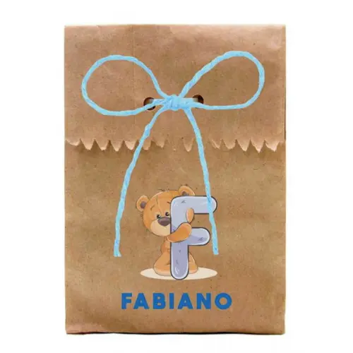 INFANTIL - SAQUINHO PAPEL PERSONALIZADO. C/ FURO E CORDÃO