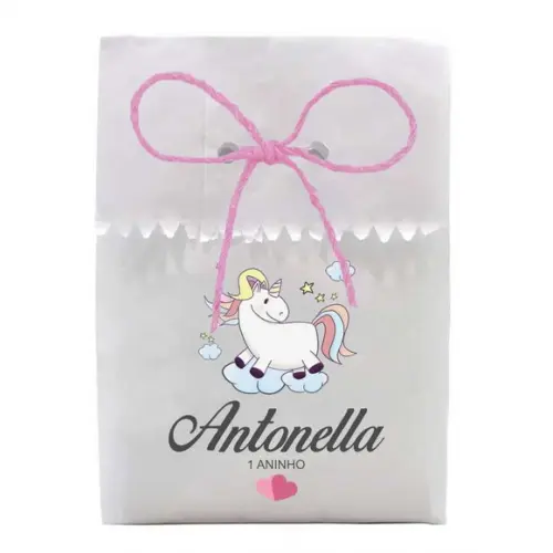 INFANTIL - SAQUINHO PAPEL PERSONALIZADO. C/ FURO E CORDÃO
