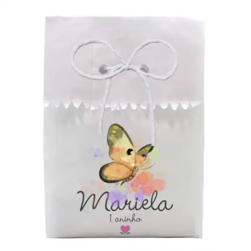 INFANTIL - SAQUINHO PAPEL PERSONALIZADO. C/ FURO E CORDÃO