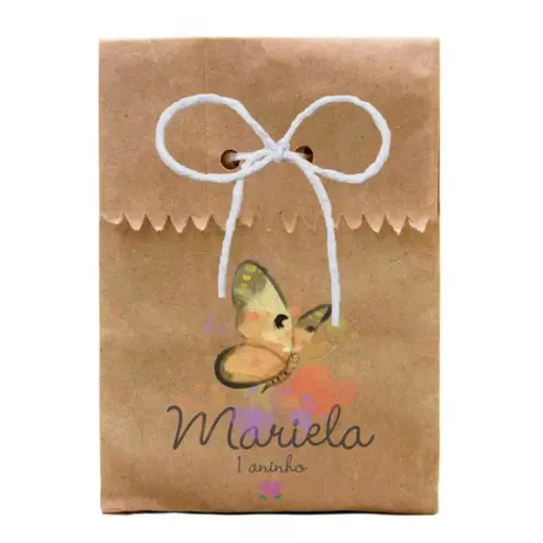 INFANTIL - SAQUINHO PAPEL PERSONALIZADO. C/ FURO E CORDÃO