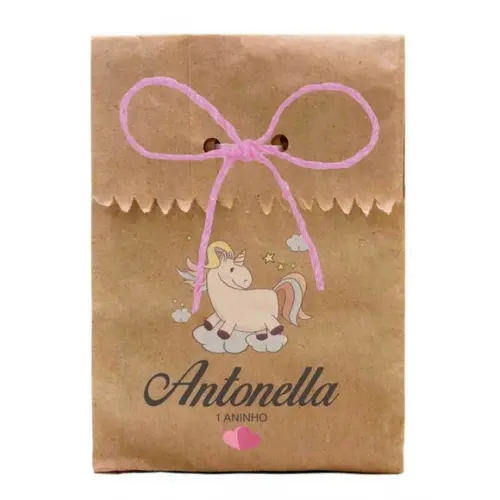 INFANTIL - SAQUINHO PAPEL PERSONALIZADO. C/ FURO E CORDÃO