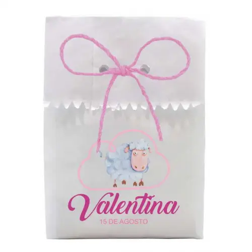 INFANTIL - SAQUINHO PAPEL PERSONALIZADO. C/ FURO E CORDÃO