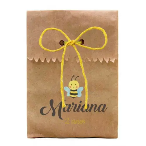INFANTIL - SAQUINHO PAPEL PERSONALIZADO. C/ FURO E CORDÃO