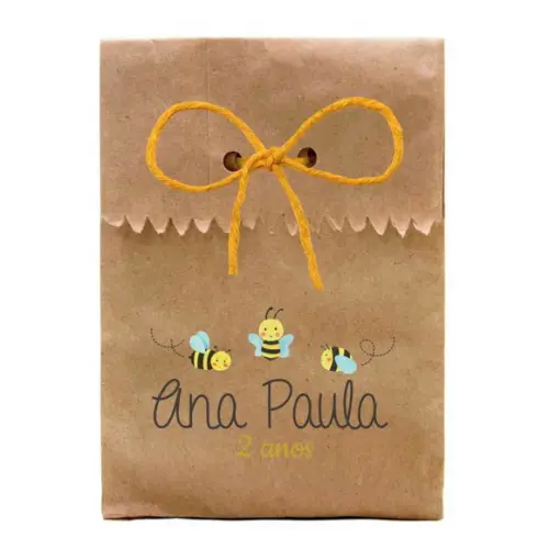 INFANTIL - SAQUINHO PAPEL PERSONALIZADO. C/ FURO E CORDÃO