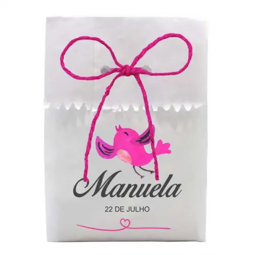 INFANTIL - SAQUINHO PAPEL PERSONALIZADO. C/ FURO E CORDÃO