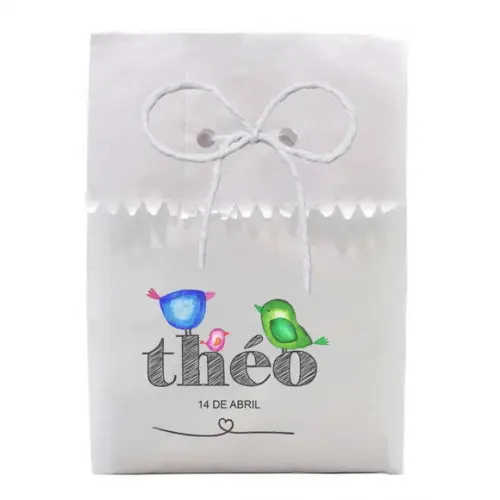 INFANTIL - SAQUINHO PAPEL PERSONALIZADO. C/ FURO E CORDÃO
