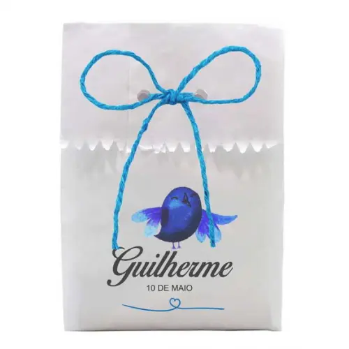 INFANTIL - SAQUINHO PAPEL PERSONALIZADO. C/ FURO E CORDÃO