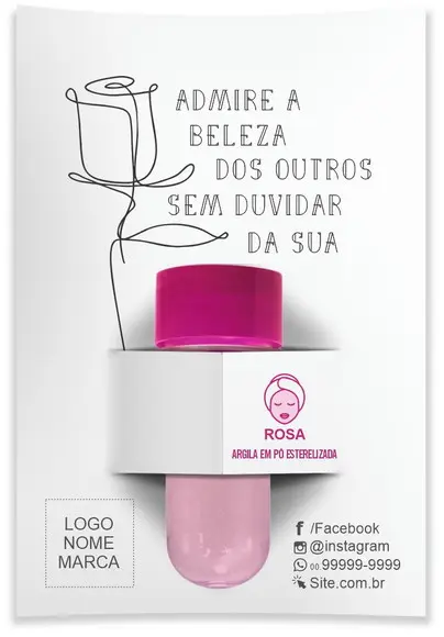Kit Argila Facial Personalizado, Admire. Cor Rosa.