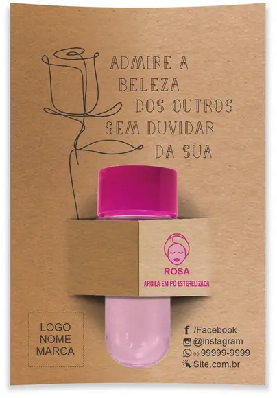 Kit Argila Facial Personalizado, Admire. Cor Rosa.