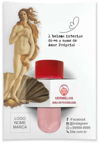 Kit Argila Facial Personalizado, Afrodite. Cor Vermelha.
