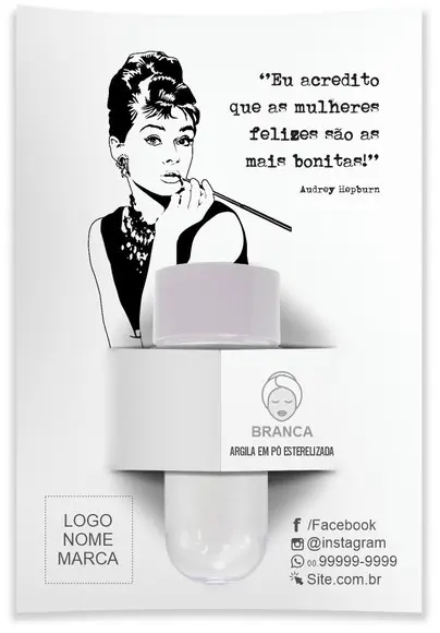 Kit Argila Facial Personalizado, Audrey. Cor Branca.