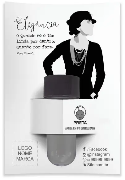 Kit Argila Facial Personalizado, Elegância. Cor Preta.