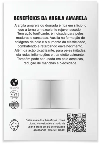 Kit argila facial personalizado, Diferenças. Cor amarela.