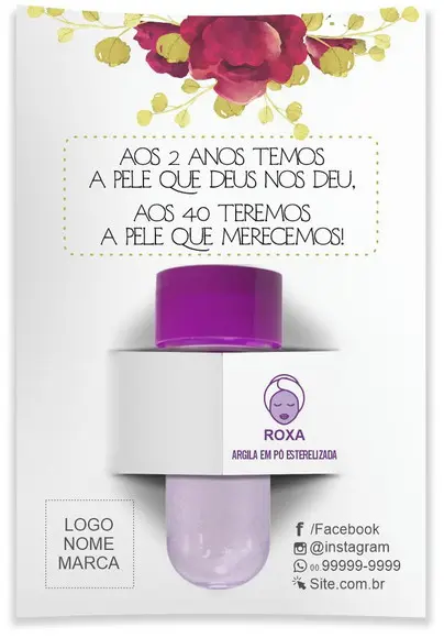 Kit argila facial personalizado, Merecimento. Cor roxa.