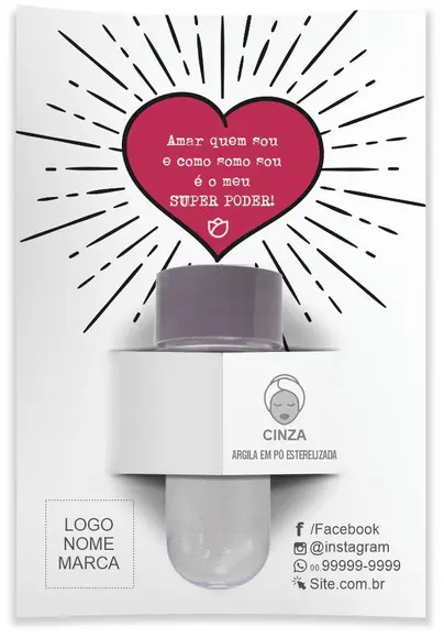Kit Argila Facial Personalizado, Poder. Cor Cinza.