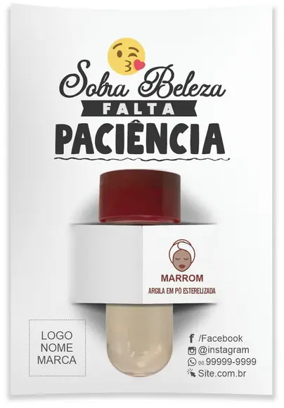 Kit argila facial personalizado, Paciência. Cor marrom.