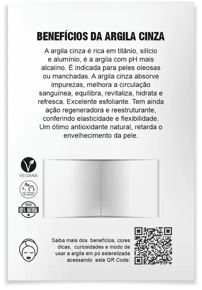 Kit Argila Facial Personalizado, Poder. Cor Cinza.