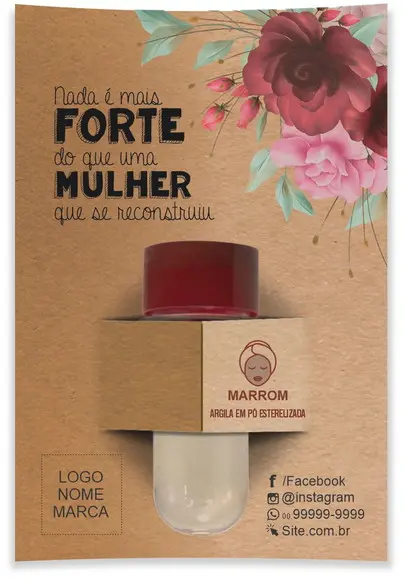 Kit Argila Facial Personalizado, Reconstruiu. Cor Marrom.