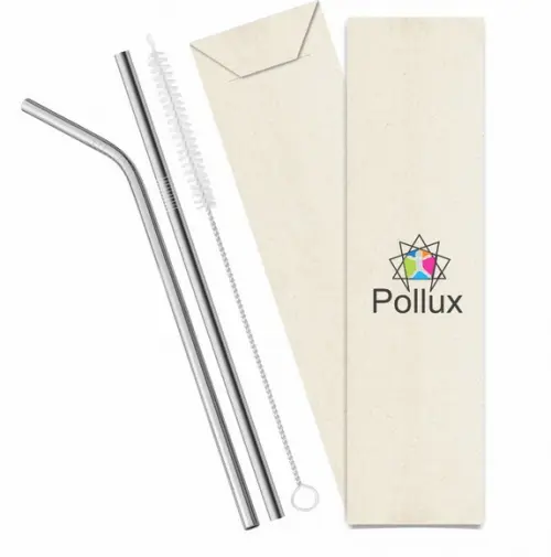 Kit Canudo Inox c/ 3 Pçs + Embalagem Personalizados