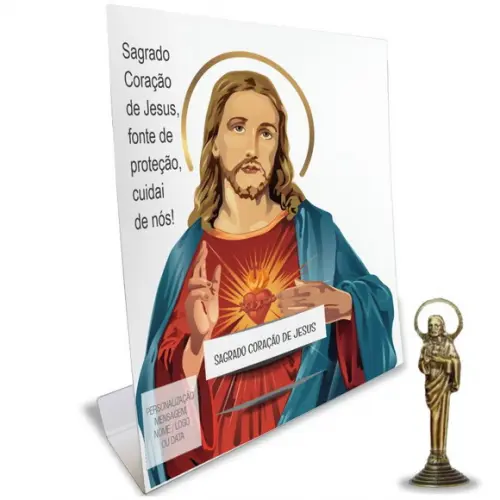 Kit Cartão Altar + Imagem da Sagrado Coração de Jesus, M1