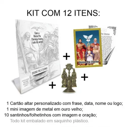 Kit Cartão Altar + Imagem de Divino Pai Eterno, M1