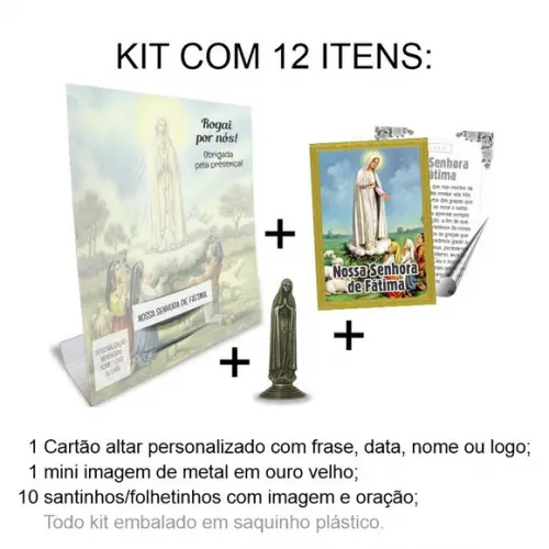Kit Cartão Altar + Imagem de Nossa Senhora de Fátima, M2