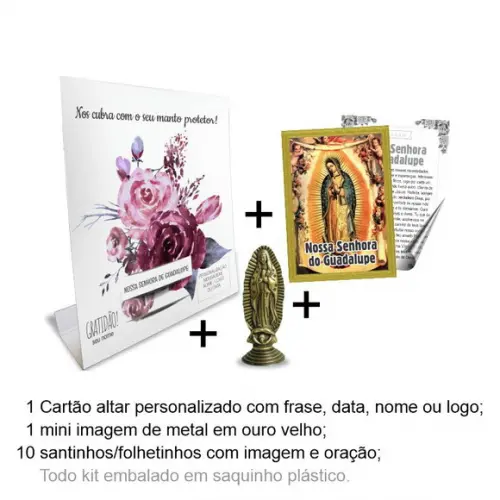 Kit Cartão Altar + Imagem de Nossa Senhora de Guadalupe, M2