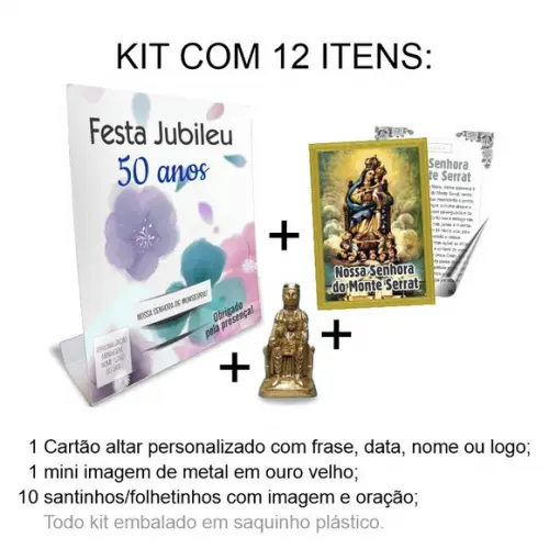 Kit Cartão Altar + Imagem de Nossa Sra. de Monte Serrat, M2