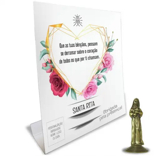 Kit Cartão Altar + Imagem de Santa Rita, M1